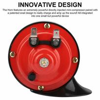 2025 New 1pc Snail Air Horn 12v 300d Super Truck Motorcycle Train Horn Suv Car Boat Loud Speaker Signal Loud Alarm Motor Car Accessories raudona