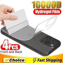 4 vnt. hidrogelio plėvelė iPhone 16 11 12 13 14 15 Pro Max Mini Ekranui apsaugoti iPhone XR X XS MAX 16 Plus Galinei plėvelei Ne stiklas iPhone 16 balta
