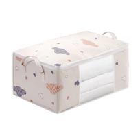 Fabric Storage Box With Viewing Window, Large-capacity Clothing And Quilt Storage Bag, Moving And Sorting Bag 50 smėlis