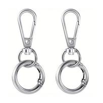 Metal Swivel Lobster Claw Clasps Keychain Clip with Large Key Ring Snap Hooks and Key Rings for Key Chain Making Kits sidabras