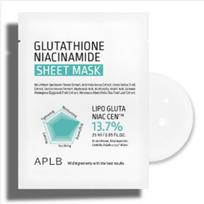 Face Sheet Mask APLB Glutathione Niacinamide Sheet Mask, 3 / 5 / 10 Sheets, Bright & Clear-Looking Care