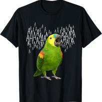 Screaming Amazon Parrot Graphic Tee Men's Casual Cotton Print T-Shirt Daily Bird Lover Gift S