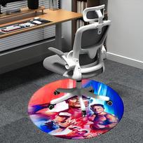 John Cena,WWE Chair mat Round Rug Office carpet, Machine Washable, Non slip, Suitable for Living Rooms, Bedrooms 80cm