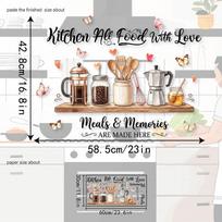 Funny Cartoon Coffee Machine Kitchen Wall Stickers, Self-Adhesive Decor for Kitchen Wall Decoration 30cmx60cm