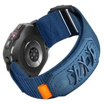 Nylon woven strap with metal buckle and Velcro loop closure for the 47mm Samsung Galaxy Watch Ultra. 47MM mėlyna