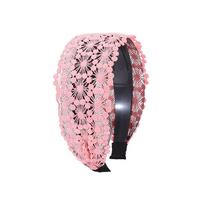 Make up Face Wash Women Hair Accessories Korean Style Hair Wear Wide Side Hairband Lace Headband rožinė