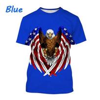 3D Amerikos erelio vėliavos atspaudas marškinėliai JAV JAV juostelės emblema vyriški marškinėliai Nepriklausomybės diena moteriški drabužiai patriotiški vaikiški viršutiniai marškinėliai XXS