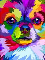 5d Diy Diamond Painting Mosaic Animals Colorful Home Decor Embroidery Dog Cross Stitch Wall Sticker Full Round 20x30CM