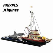 1497 vnt. „Nasrai“ Diorama Valtis Ryklė Piratų laivas Statybiniai blokeliai Žvejybos valties modelis Plytelės Žaislai Gimtadienio dovana vaikams