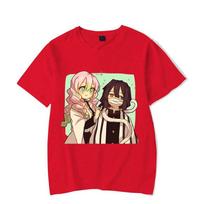 New Anime Kanroji Mitsuri Iguro Obanai Print T-shirts Women Men Summer Cool Short Sleeve Couple Y2K Casual T-shirts S
