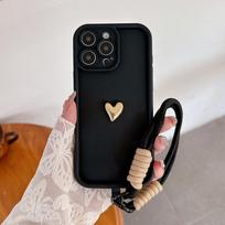 Su dirželiu Širdelė Minkštas telefono dėklas Samsung S25 Ultra S24 Plus S23 S22 S21 S20 FE M55 M35 M54 M34 A51 A50 A30S Samsung S20