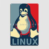 Linux Tux Penguin Obama Poster Metal Plaque Club Party Pub Garage Personalized Plaques Tin Sign Posters 20x30cm（7.8x11.8inch）