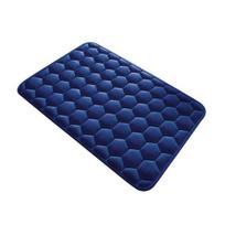 Yousheng Memory Foam Bath Mat Absorbent Bathroom Rug Honeycomb Quick Drying Anti Slip Bath Rug for Bathroom Kitchen Bedroom Use 50*80cm tamsiai mėlyna spalva