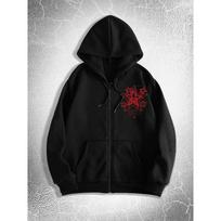 Men'S Casual Cardigan Sweatshirt with Gothic Pentagram Print for Autumn And Winter S