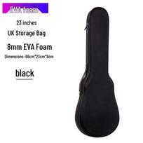 23-Inch EVA Foam Ukulele Case, Portable Handle, Hard Shell, Instrument Protector juoda