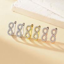 French Style Infinity Loop Ear Cuffs for Women - Light Luxury U-Shaped Micro-Paved Jewelry platina