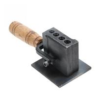 Jewelry Ingot Mold for Bracelet Rings Casting High Strength Metal with Wood Handle Metal Craft Tool Easy Maintenance S black