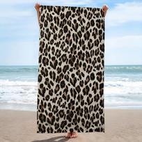 Leopardo rašto itin didelis paplūdimio rankšluostis - Mikropluoštas, Super sugeriantis, Tinka visiems sezonams - Rankinis/Mašininis skalbimas W40*H60(CM) gray