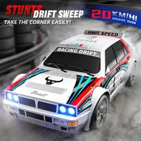 1:24 Scale Four-Wheel Drive Drift High-Speed Racing Car, 2-Speed Switching, Controllable LED Headlights, Supports Multi-Directional Drifting