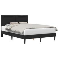 LED Light Strip Bed Frame Black 120 x 190 cm Faux Leather
