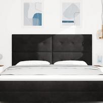 LED Headboard with LED Light Strips Black 180 cm Velvet