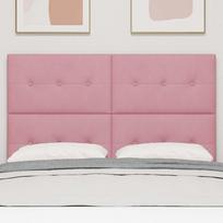 LED Headboard with LED Light Strips Pink 160 cm Velvet