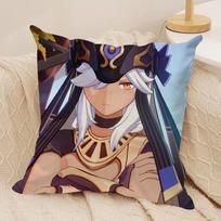 Cyno Genshin Impact Cute Cushion Cover Silky Short Plush Invisible Zipper Dustproof Sofa Pillow Case For Home Decor Peach skin 18*18(CM)-1Pcs