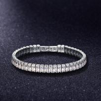 2,5*5mm kubinio cirkonio apyrankė Spalvingos CZ teniso apyrankės moterims, vyrams Punk cirkonio apyrankė Vestuviniai sidabro spalvos papuošalai 17cm black