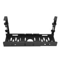 Cable Management Rack Carbon Steel Adjustable Length Space Saving Under Desk Power Strip Holder