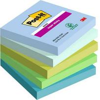 3M Lipnūs lapeliai „Post-it Super Sticky“, 76 x 76 mm, „Oasis Collection“, įvairios spalvos: džinsinė mėlyna, - 1 vnt. (654-5SS-OAS)