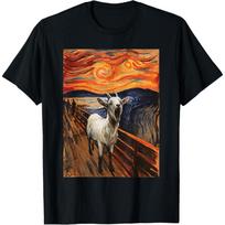 Screaming Goat Meme Goat Scream Painting Vintage T-Shirt S juoda