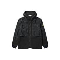 Stone Island Metal Nylon Spliced Brushed Cotton Sweatshirt Men sweatshirt Black 751564741-V0029 L