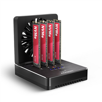 Dokavimo stotelė AXAGON ADSA-M2C44 USB4 4x M.2 NVMe SSD diskų klonavimas be PC