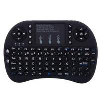 i8 Mini 2.4GHz belaidė klaviatūra su lietimplate televizoriaus priedėliui, kompiuteriui, nešiojamajam kompiuteriui juoda