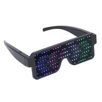 LED šviečiantys akiniai Dinamiški 4 spalvų įjungiami USB įkraunami Šviečianti dekoracija Barui Bundy Visiems Šventiesiems Dienos Šventei black