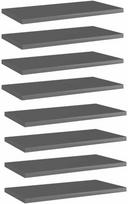 Knygų lentynos plokštės, 8vnt., pilkos, 40x20x1,5cm, MDP