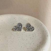 Grey Crystal Irregular Geometric Heart Square Earrings Luxury Temperament Ear Jewelry