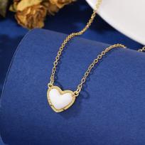 Cute Fashion Dopamine Colorful Heart Love Pendant Necklace for Women Stainless Steel Hypoallergenic Simple Daily Jewelry Gifts balta