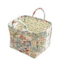 Washable Fabric Storage Basket Stackable Picnic Basket Retro Sundries Storage Organizer  Clothes style J