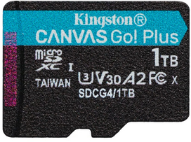 „Kingston Technology 1TB Micro SDXC Canvas Go Plus Gen4 200R A2 U3“ atminties kortelė be ADP