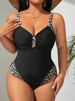 Didelio dydžio moteriški maudymosi kostiumėliai, 2025 m. seksualus moters maudymosi kostiumėlis su bikiniu, vientisas maudymosi kostiumėlis Tankini Big Beachwear maudymosi kostiumėliai Monokini 0XL juoda