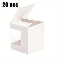 20pcs Open Window Baking Boxes – Cupcake, Egg Tart & Muffin Packing Boxes, Transparent Dessert Gift Boxes 20pcs
