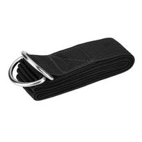 Adjustable Stretch Strap D Ring Belts Gym Waist Leg Fitness Sports Yoga Belt (Black) juoda