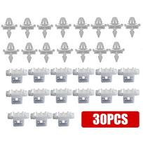 30 vnt. Automobilio šoninių durų apdailos spaustukai Automobilio šoninio slenksčio vidaus spaustukai A0019884981 A0019885181 Sacco 190 W201 W124 A124 S124 balta