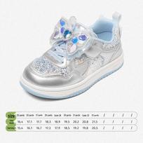 Snuffy 2026 Spring Girls' Crystal Princess Low-Top Sports Shoes - Soft Sole, Non-Slip Size 25