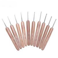 10 vnt./rinkinys 0,5 mm-2,75 mm bambukinių mezgimo virbalų rinkinys, mažų nėrinių nėrimo vąšelių rinkinys, „pasidaryk pats“ nėrimo vąšeliai, virbalai siūlams, rankena