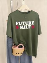Future Milf Letter Printed TShirt Womens Casual Soft T Shirts Loose ONeck Short Sleeve Tops Summer Comfortable Woman Clothing S