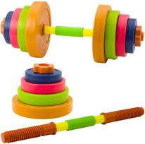 Lean Toys Vaikiška štanga su spalvotais diskais, neslystančia rankena, 8 diskai