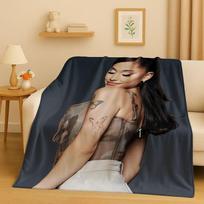 Madingas Ariana Grande Katė Ari Populiarios Dainininkės Flanelinis Antklodė, Itin Minkštas Šiltas Pliušinis Apklotas Namų Miegamojo Lovoje Sofoje Vaikams 75x90cm