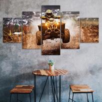 ATV Motocross Bike Canvas 5 Piece Five Panel Print Modern Wall Art Poster Picture Home Decor Gift For Him For Her 20X35 20X45 20X55CM brown